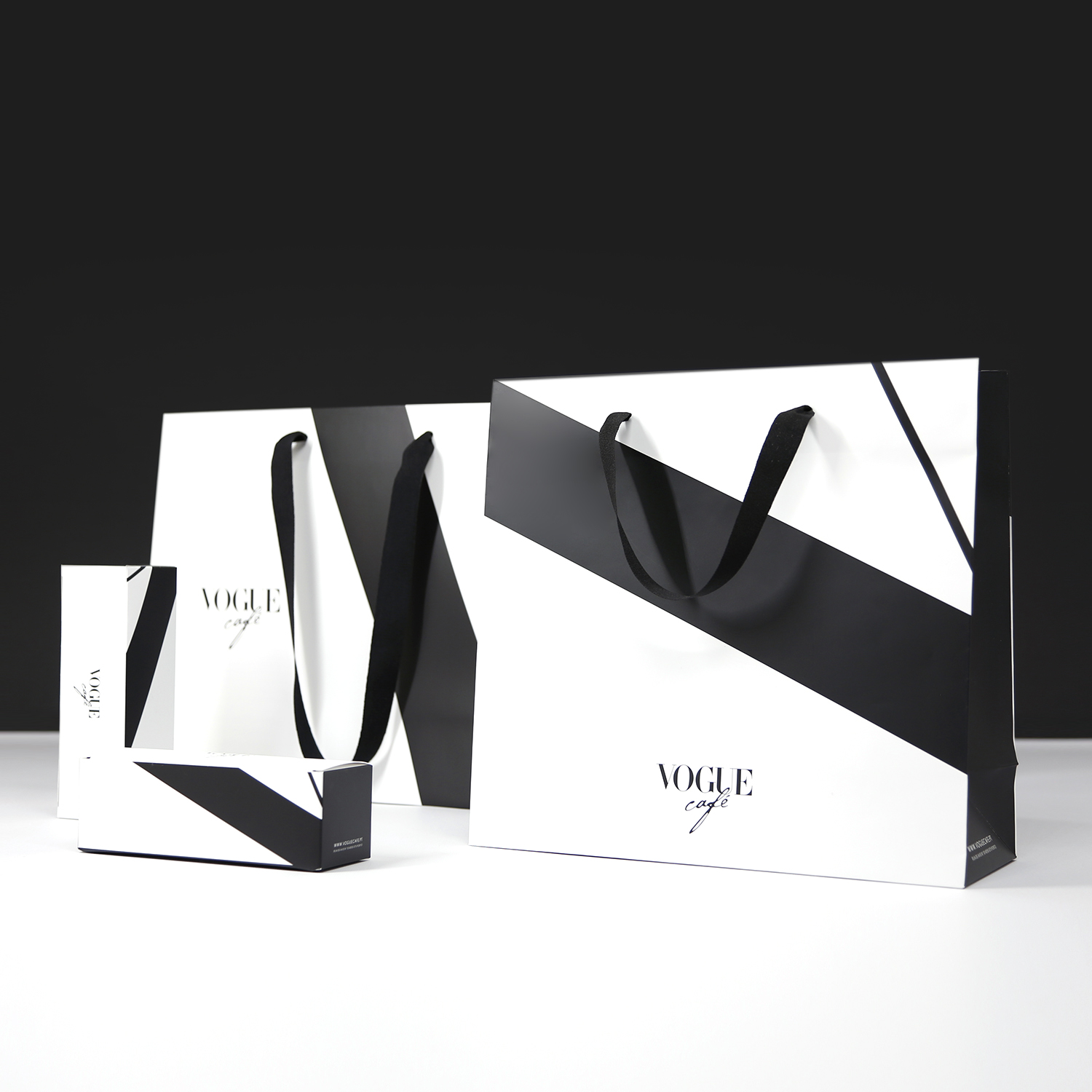Luxury shopping bags and boxes vogue cafe by grafislab