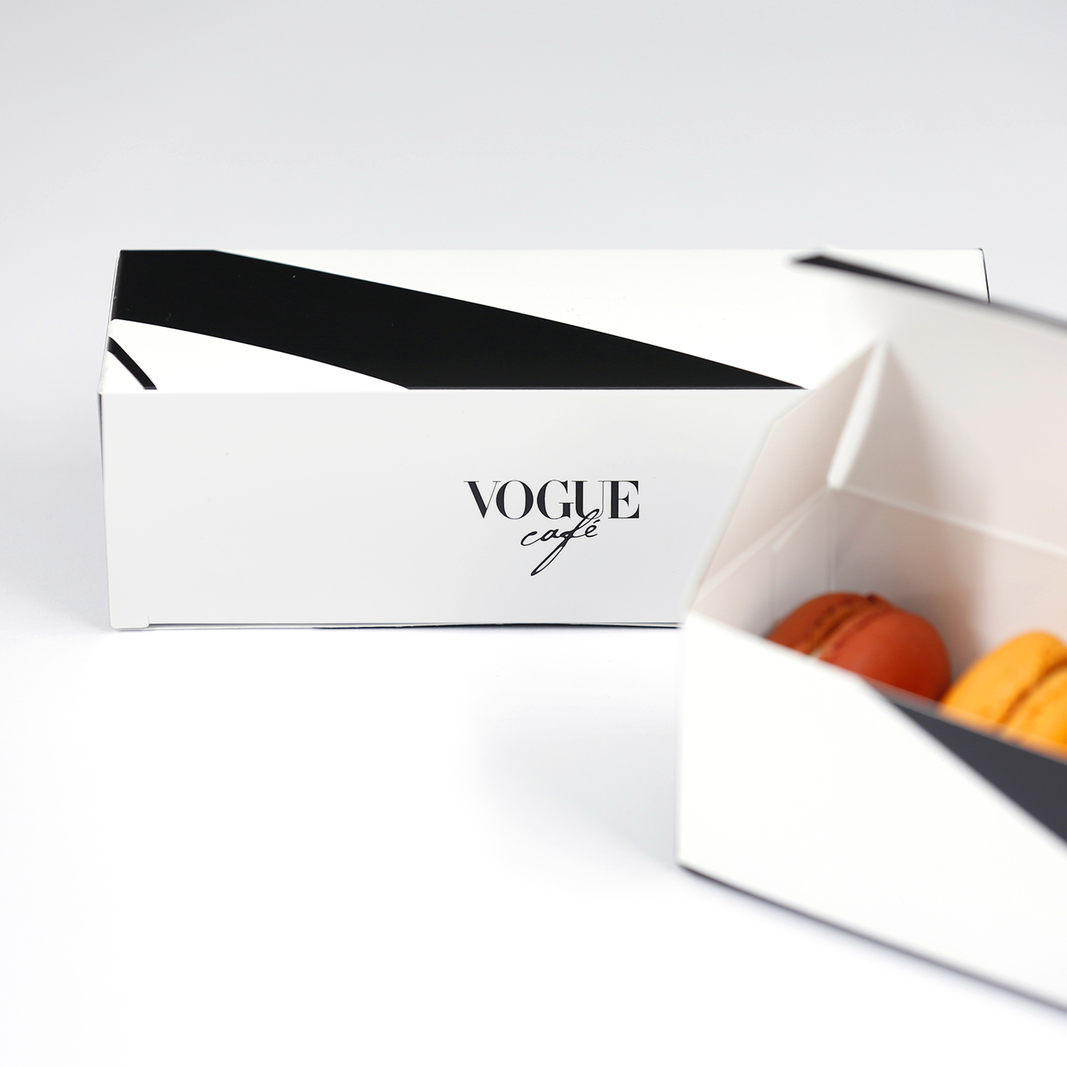 Macaroons boxes vogue cafe by grafislab